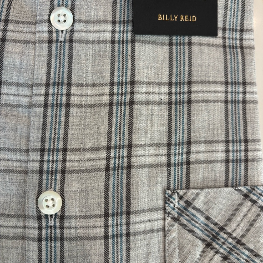 Billy Reid Melange Plaid John Shirt - Picture 2 of 2